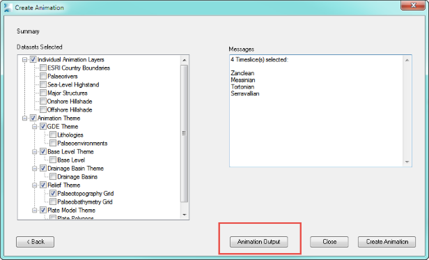 Animation output button