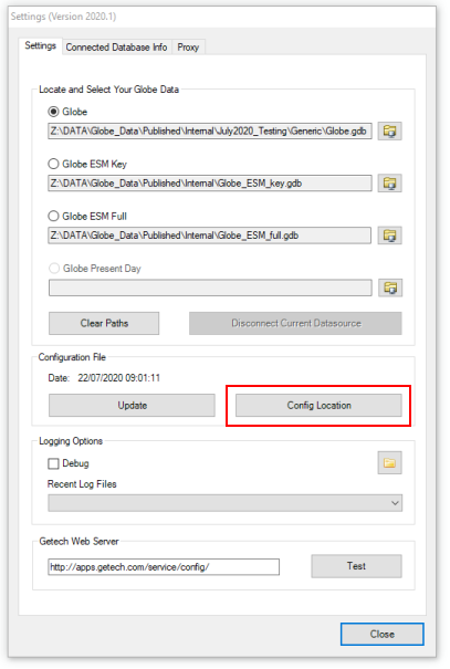 Config file button