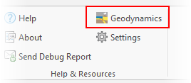 Geodynamics button on toolbar